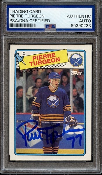 1988 TOPPS 194 SIGNED PIERRE TURGEON PSA/DNA AUTO AUTHENTIC