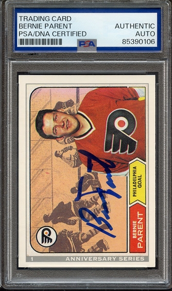 1992 O-PEE-CHEE ANNIVERSARY SERIES SIGNED BERNIE PARENT PSA/DNA AUTO AUTHENTIC