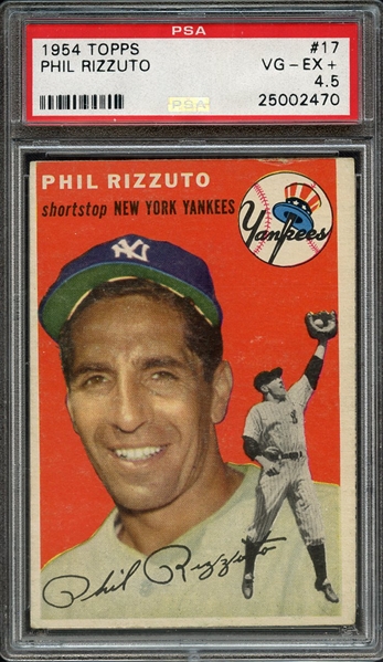 1954 TOPPS 17 PHIL RIZZUTO PSA VG-EX+ 4.5