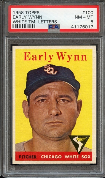 1958 TOPPS 100 EARLY WYNN PSA NM-MT 8