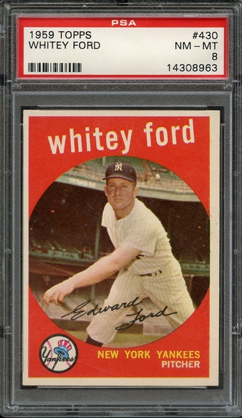 1959 TOPPS 430 WHITEY FORD PSA NM-MT 8