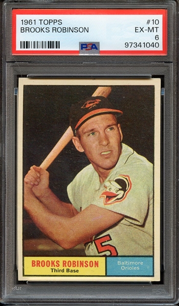 1961 TOPPS 10 BROOKS ROBINSON PSA EX-MT 6