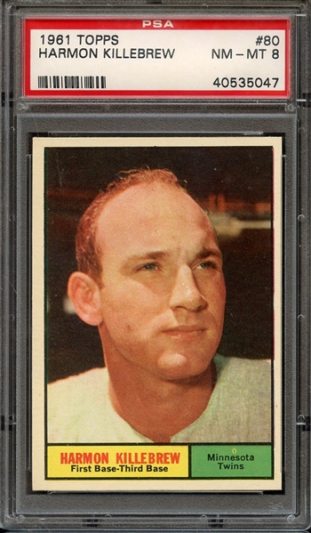 1961 TOPPS 80 HARMON KILLEBREW PSA NM-MT 8