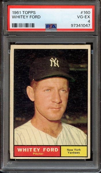 1961 TOPPS 160 WHITEY FORD PSA VG-EX 4