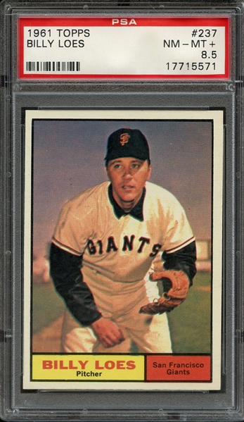 1961 TOPPS 237 BILLY LOES PSA NM-MT+ 8.5