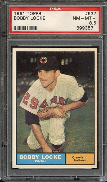 1961 TOPPS 537 BOBBY LOCKE PSA NM-MT+ 8.5