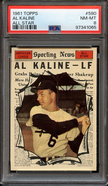 1961 TOPPS 580 AL KALINE ALL STAR PSA NM-MT 8