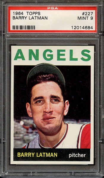 1964 TOPPS 227 BARRY LATMAN PSA MINT 9