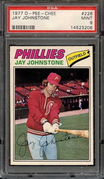 1977 O-PEE-CHEE 226 JAY JOHNSTONE PSA MINT 9