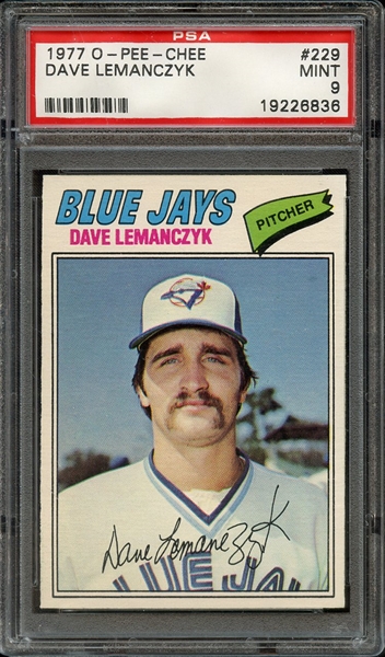 1977 O-PEE-CHEE 229 DAVE LEMANCZYK PSA MINT 9