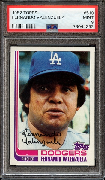 1982 TOPPS 510 FERNANDO VALENZUELA PSA MINT 9