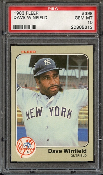 1983 FLEER 398 DAVE WINFIELD PSA GEM MT 10