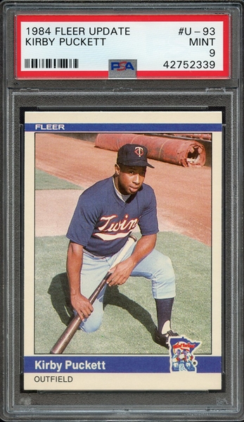 1984 FLEER UPDATE U-93 KIRBY PUCKETT PSA MINT 9