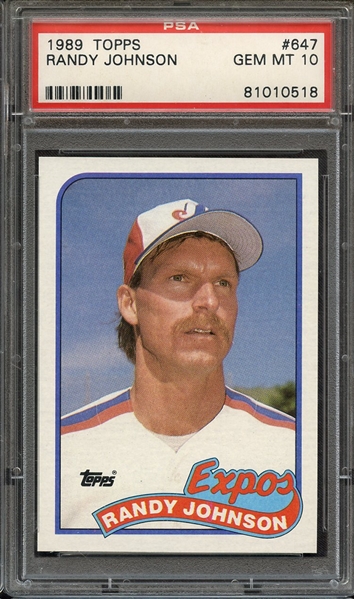 1989 TOPPS 647 RANDY JOHNSON PSA GEM MT 10