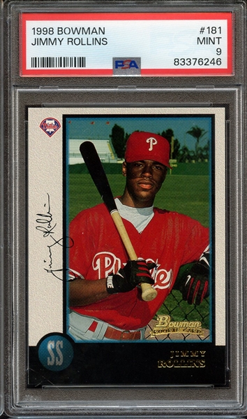 1998 BOWMAN 181 JIMMY ROLLINS PSA MINT 9