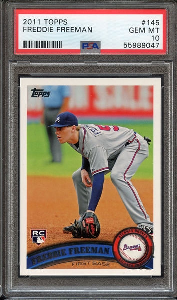 2011 TOPPS 145 FREDDIE FREEMAN PSA GEM MT 10