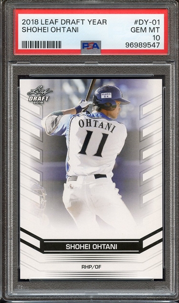 2018 LEAF OHTANI DRAFT YEAR DY-01 SHOHEI OHTANI PSA GEM MT 10