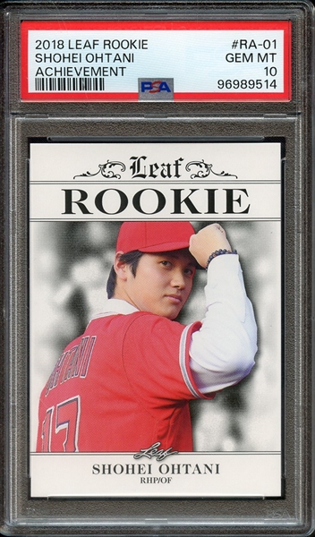 2018 LEAF ROOKIE OHTANI ACHIEVEMENT RA-01 SHOHEI OHTANI ACHIEVEMENT PSA GEM MT 10