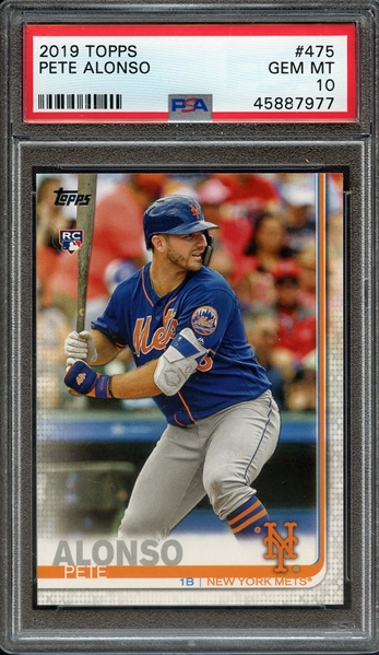 2019 TOPPS 475 PETE ALONSO PSA GEM MT 10