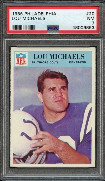 1966 PHILADELPHIA 20 LOU MICHAELS PSA NM 7