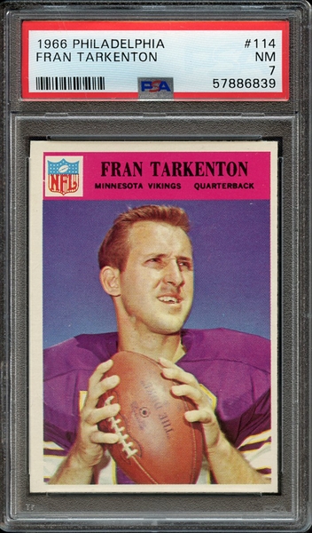 1966 PHILADELPHIA 114 FRAN TARKENTON PSA NM 7