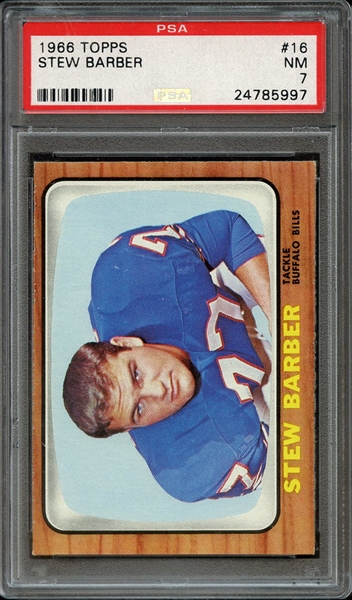 1966 TOPPS 16 STEW BARBER PSA NM 7