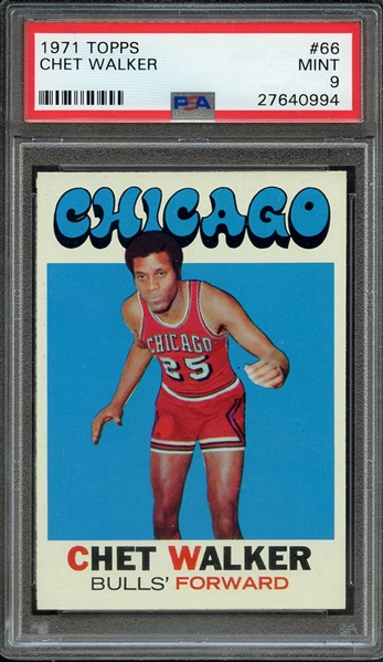 1971 TOPPS 66 CHET WALKER PSA MINT 9