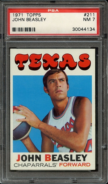 1971 TOPPS 211 JOHN BEASLEY PSA NM 7