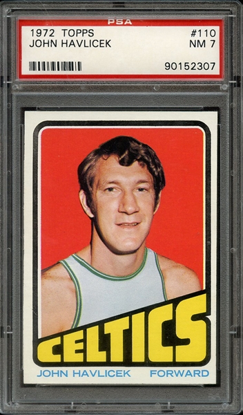 1972 TOPPS 110 JOHN HAVLICEK PSA NM 7