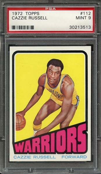 1972 TOPPS 112 CAZZIE RUSSELL PSA MINT 9