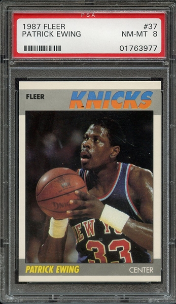 1987 FLEER 37 PATRICK EWING PSA NM-MT 8