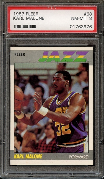 1987 FLEER 68 KARL MALONE PSA NM-MT 8