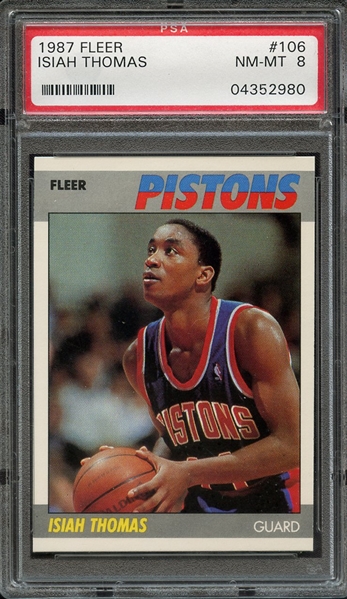 1987 FLEER 106 ISIAH THOMAS PSA NM-MT 8