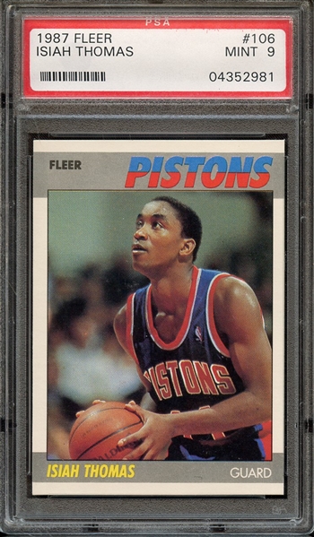 1987 FLEER 106 ISIAH THOMAS PSA MINT 9