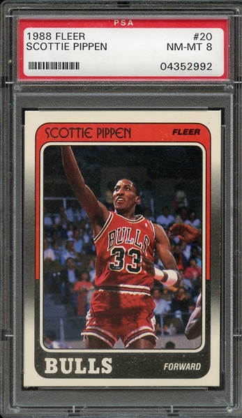 1988 FLEER 20 SCOTTIE PIPPEN PSA NM-MT 8