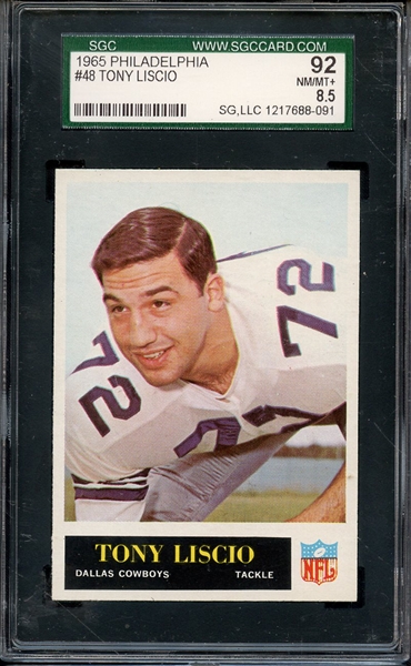 1965 PHILADELPHIA 48 TONY LISCIO SGC NM/MT+ 92 / 8.5