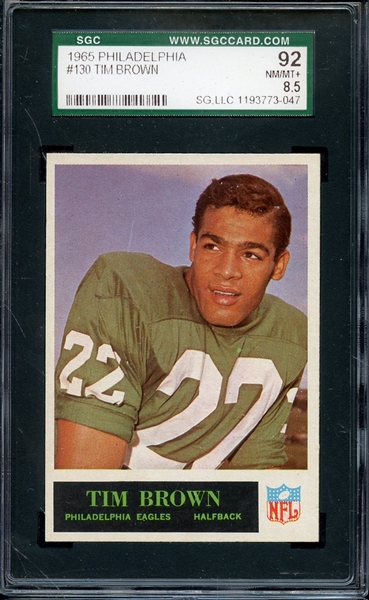 1965 PHILADELPHIA 130 TIM BROWN SGC NM/MT+ 92 / 8.5