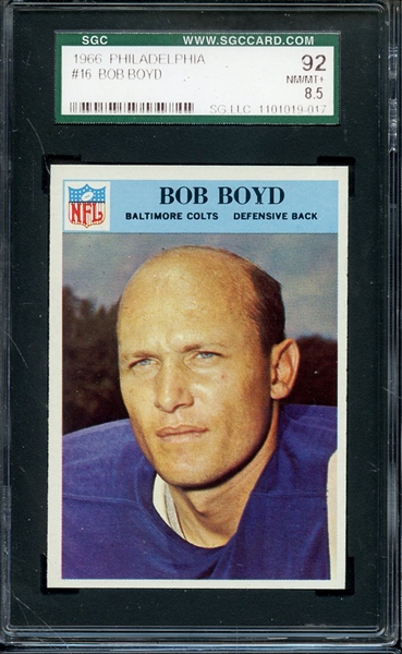 1966 PHILADELPHIA 16 BOB BOYD SGC NM/MT+ 92 / 8.5