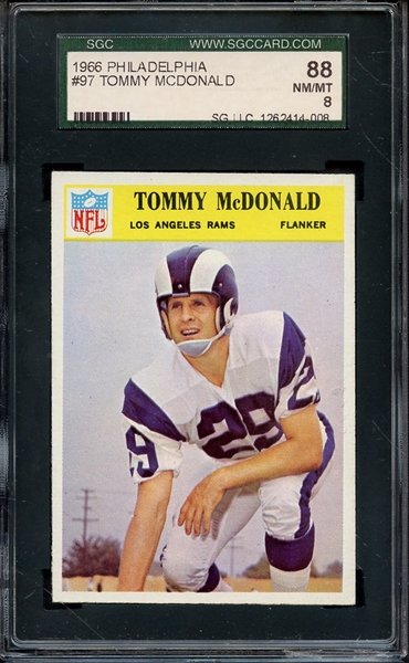 1966 PHILADELPHIA 97 TOMMY MCDONALD SGC NM/MT 88 / 8