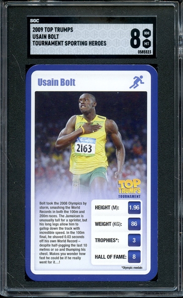 2009 TOP TRUMPS TOURNAMENT SPORTING HEROES USAIN BOLT SGC NM/MT 88 / 8