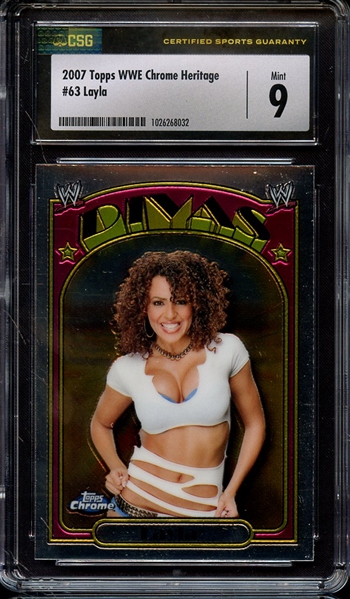 2007 TOPPS WWE CHROME HERITAGE 63 LAYLA CSG MINT 9