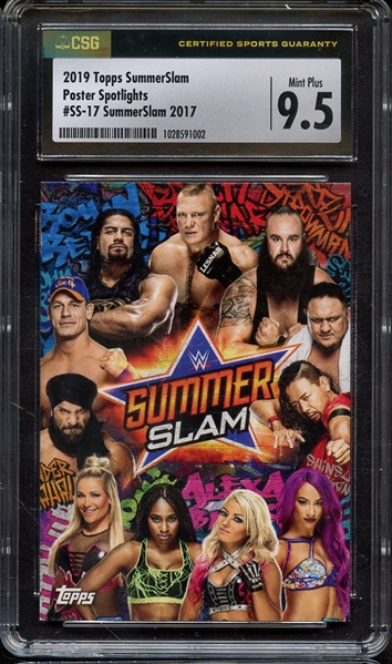 2019 TOPPS SUMMERSLAM POSTER SPOTLIGHTS SS17 SUMMERSLAM 2017 CSG MINT+ 9.5