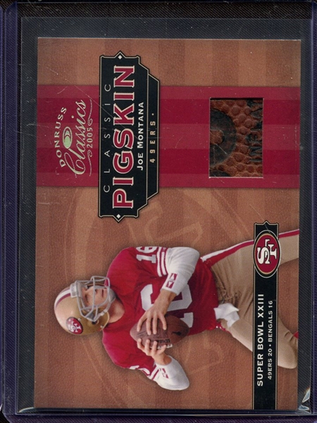 2005 DONRUSS CLASSICS PIGSKIN JOE MONTANA GAME USED FOOTBALL 134/250