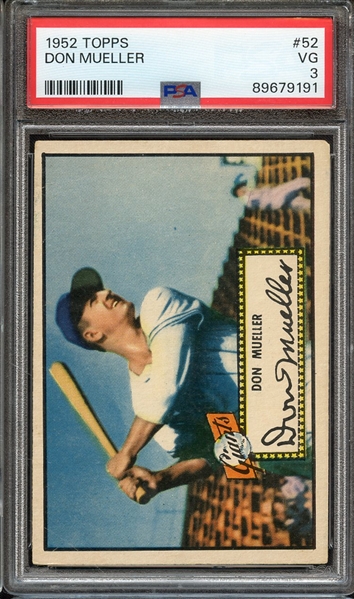 1952 TOPPS 52 DON MUELLER PSA VG 3