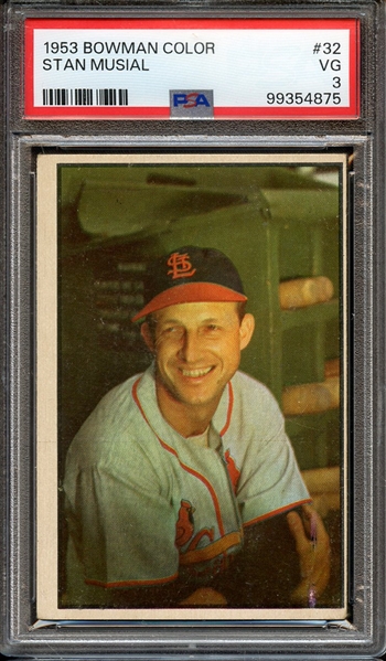 1953 BOWMAN COLOR 32 STAN MUSIAL PSA VG 3