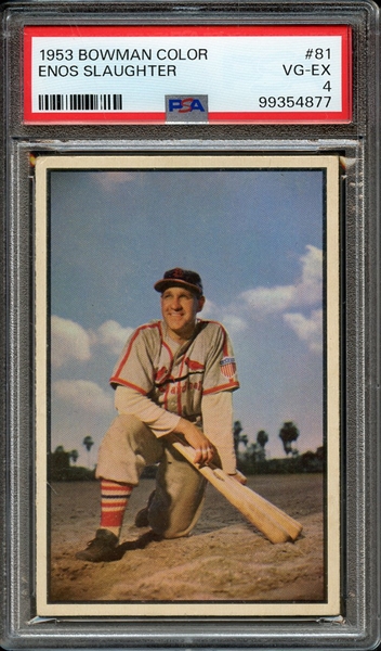 1953 BOWMAN COLOR 81 ENOS SLAUGHTER PSA VG-EX 4