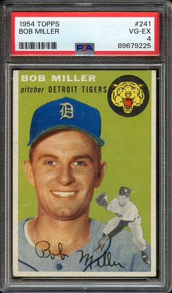 1954 TOPPS 241 BOB MILLER PSA VG-EX 4