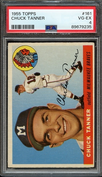 1955 TOPPS 161 CHUCK TANNER PSA VG-EX 4