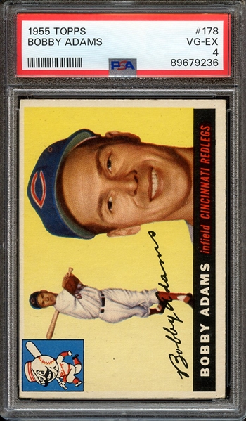 1955 TOPPS 178 BOBBY ADAMS PSA VG-EX 4