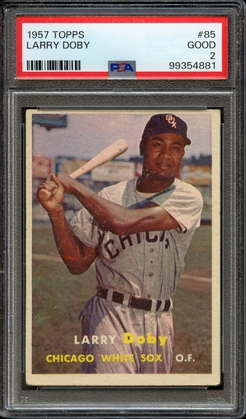 1957 TOPPS 85 LARRY DOBY PSA GOOD 2